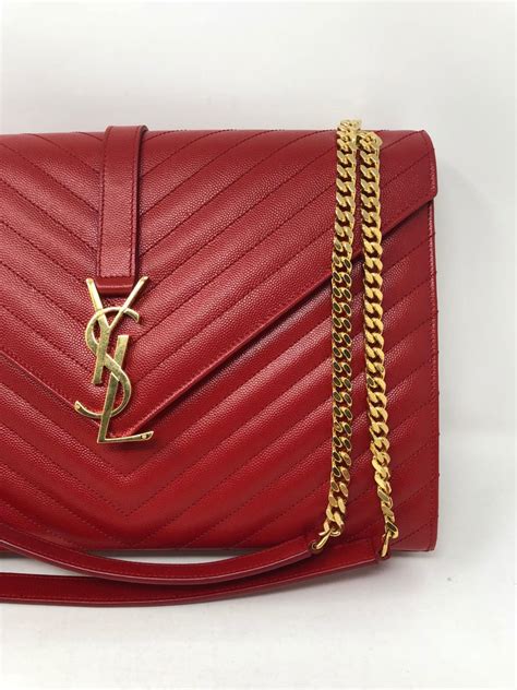 gold ysl purse|ysl red bag gold chain.